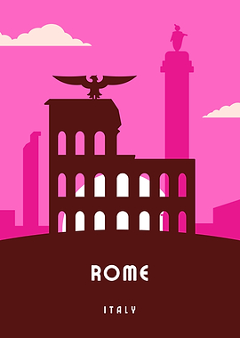 Minimalist Rome Skyline