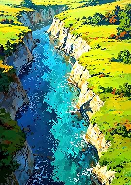 Vibrant Canyon River Landscape