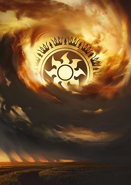 White Mana Symbol Landscape