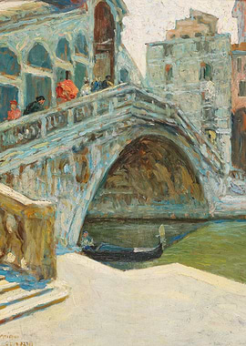 Venetian Bridge with Gondola