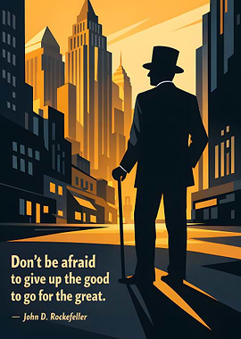 Man in Top Hat with Cane in City