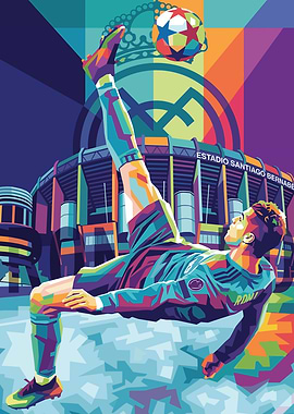 Cristiano Ronaldo Bicycle Kick Pop Art