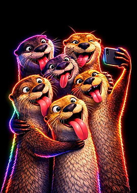 Otters funny Taking a Selfie