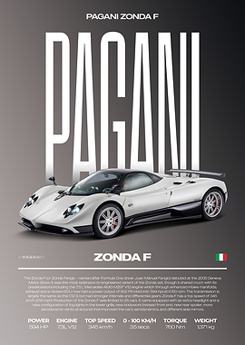 Pagani Zonda F Supercar Car Poster