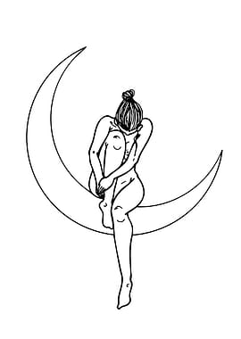 Woman on Crescent Moon