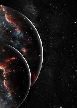 Cosmic Nebula and Planets