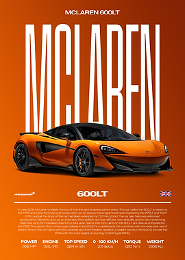 McLaren 600LT Sports Car Poster
