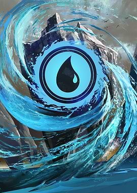 Blue Mana Symbol Landscape