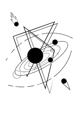 Abstract Geometric Space Scene