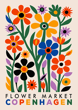 Flower Market Copenhagen Poster