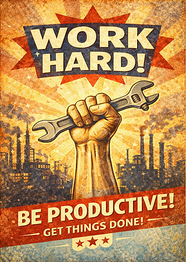 Work Hard Be Productive Poster