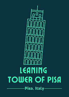 Leaning Tower of Pisa Minimalist Art
