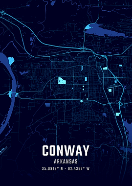 Conway Arkansas Midnight City Map
