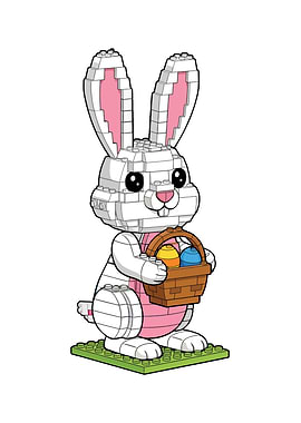 Easter Bunny with Basket of Eggs