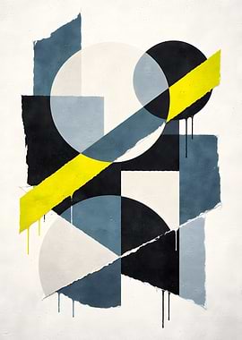 Abstract Geometric Composition with Drips