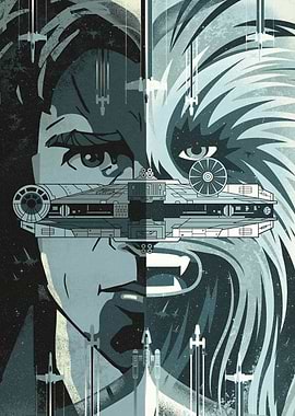Millennium Falcon split portrait