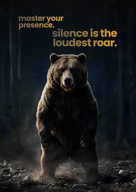 Bear Mastery Presence Motivational Quote