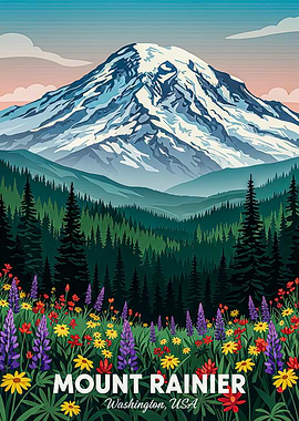Mount Rainier National Park Poster