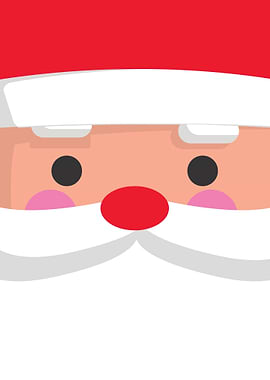 Minimalist Santa Claus Face
