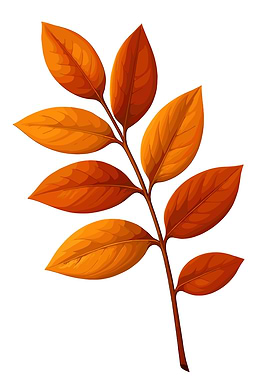 Autumn Branch with Orange Leaves