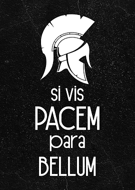 Spartan Helmet and Latin Quote