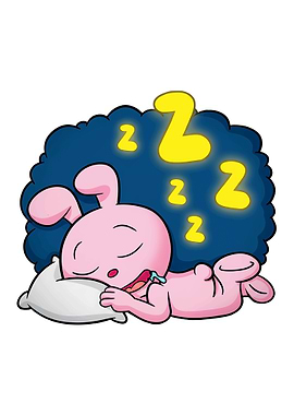 Sleeping Pink Bunny with Zzzs