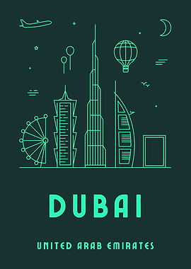 Dubai Skyline Minimalist Poster