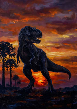 Tyrannosaurus Rex at Sunset
