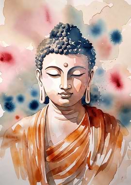 Watercolor Buddha Painting