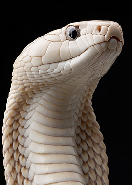 Albino Cobra Head Close-up