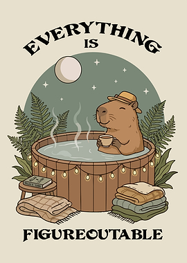 Capybara Relaxing in Hot Tub