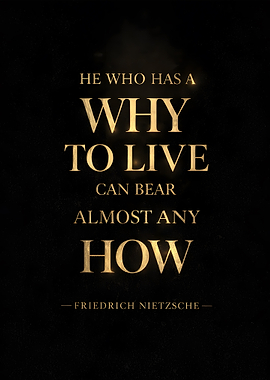 Nietzsche Quote on Black Background