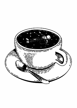 Astronaut in a Coffee Cup Galaxy