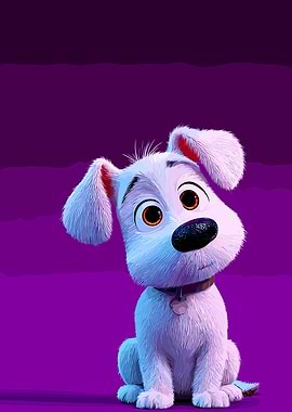 Cute White Dog with Big Eyes