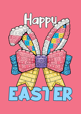 Happy Easter Lego Bunny Ears and Bow