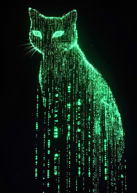 Digital Cat Matrix Style