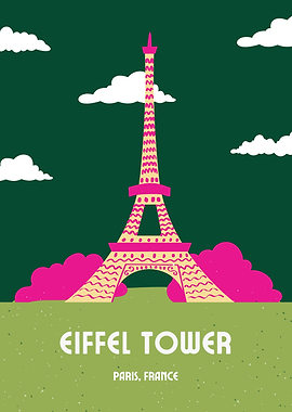 Eiffel Tower Paris Travel Poster