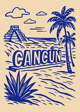 Cancun Travel Poster