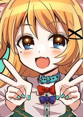 Cute Anime Girl with Cat Ears