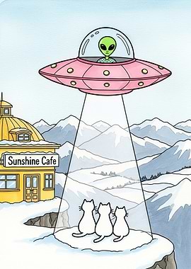 Alien Abduction of Cats at Sunshine Cafe