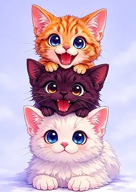 Stack of Cute Kittens