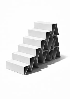 White Accordion Staircase Shelf