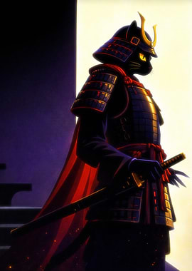 Black Cat Samurai Warrior