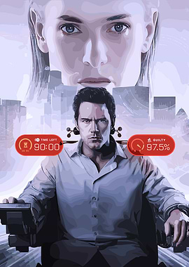 Man in Chair with Futuristic Interface