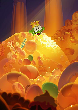 Om Nom King of Candy Mountain