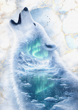 Polar Bear Aurora Landscape