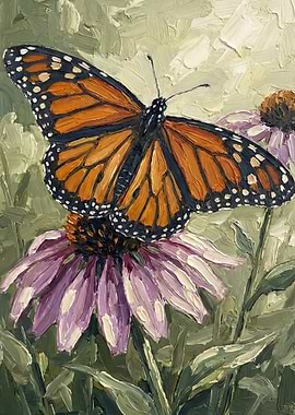 Monarch Butterfly on Echinacea Flower