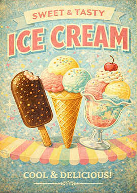 Retro Ice Cream Advertisement