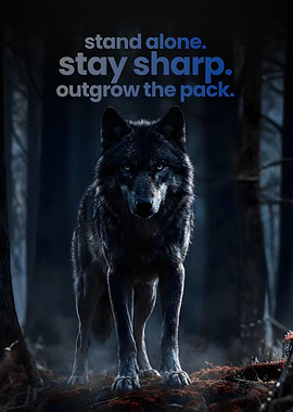 Wolf Determination Resilience Motivational Quote