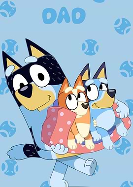 Bluey Dad and Kids with Balls